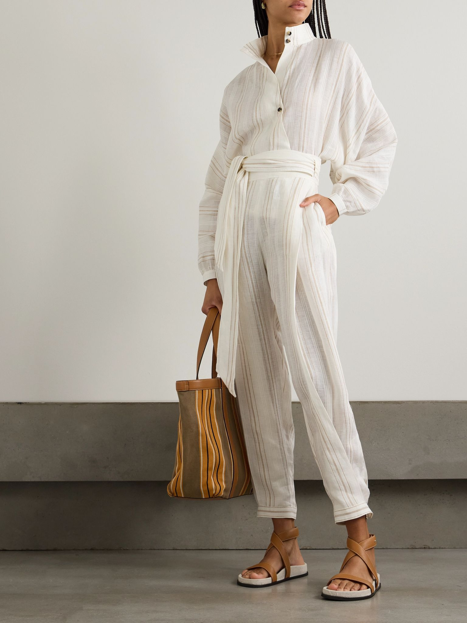 Shay striped linen blouse White - 2