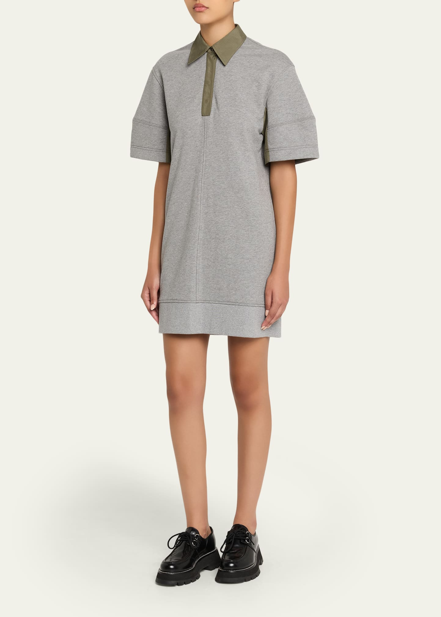 Short-Sleeve Combo Polo Dress - 4