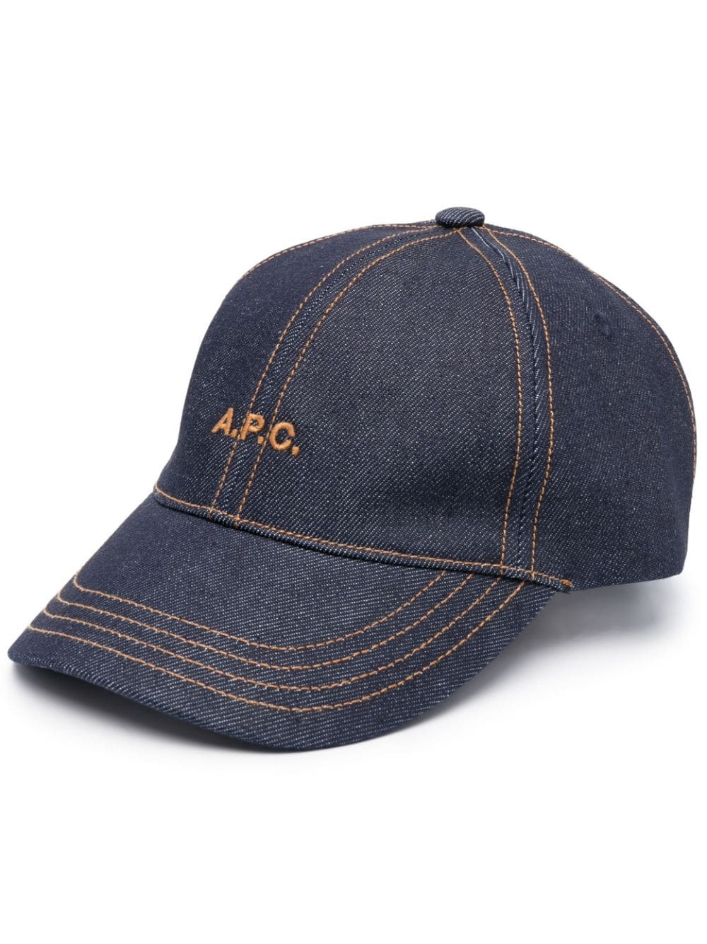 embroidered logo denim baseball cap - 1