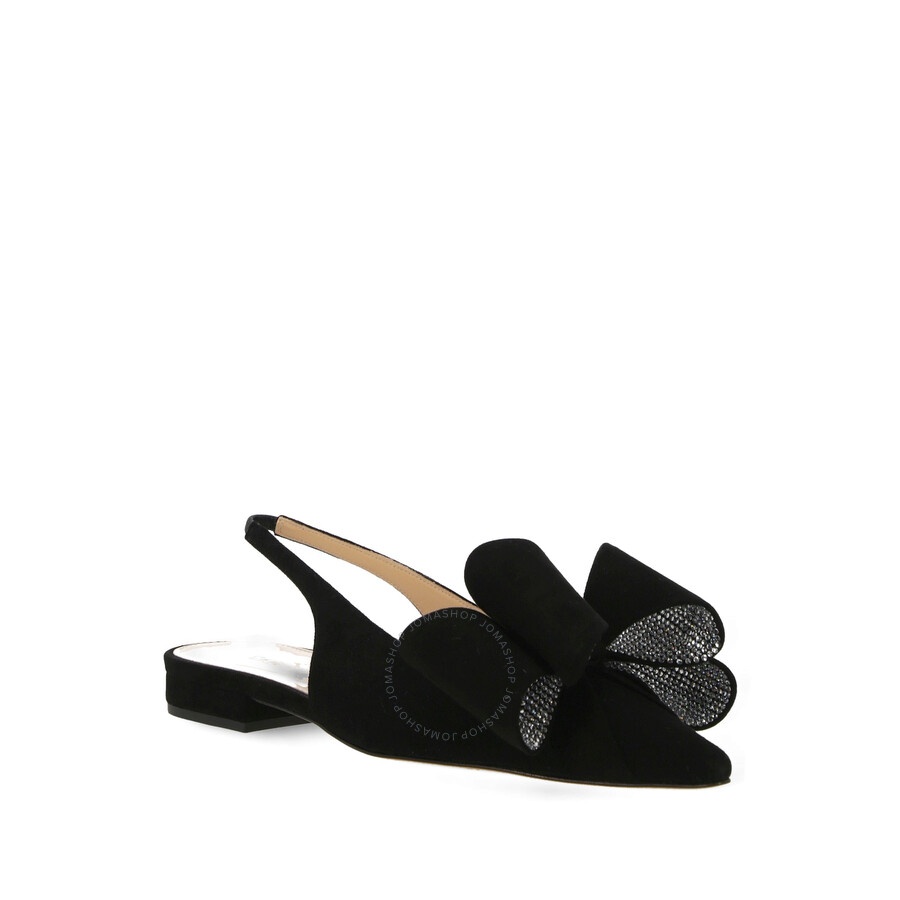 Mach & Mach Ladies Black Bow Detail Slingbacks - 2