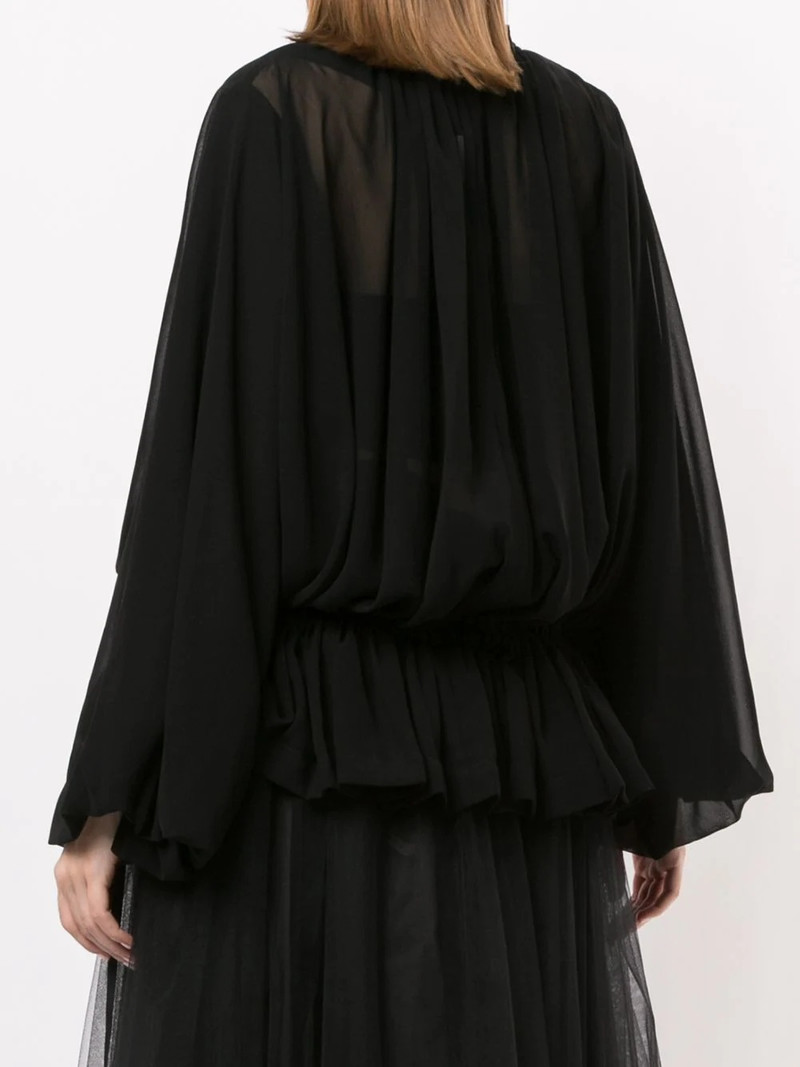 draped semi-sheer blouse 4