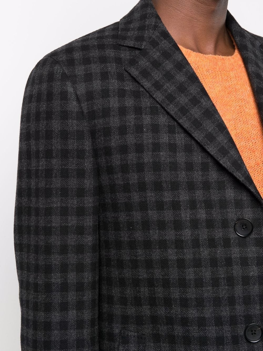 single-breasted checked coat - 5