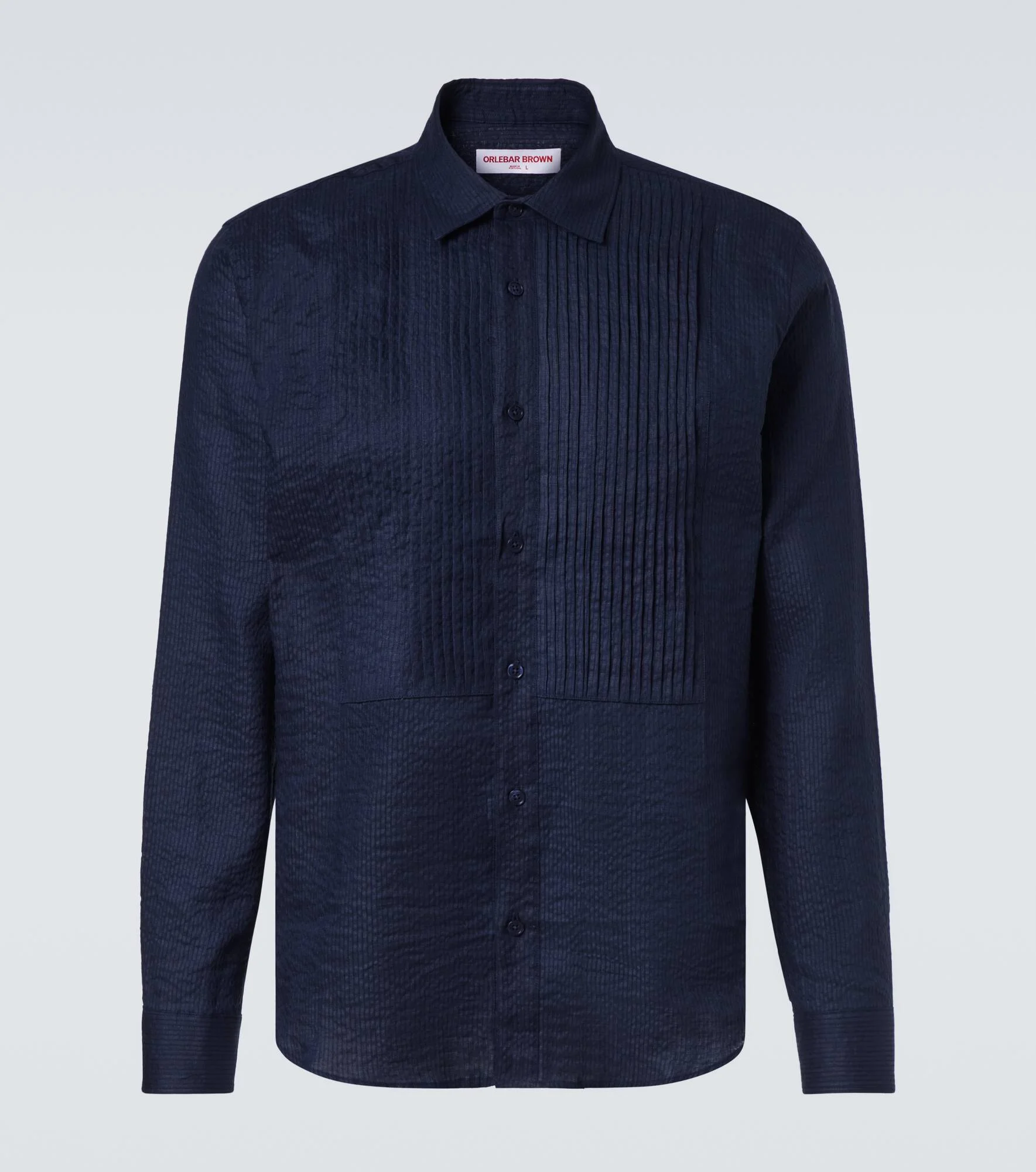 Giles cotton and linen tuxedo shirt - 1