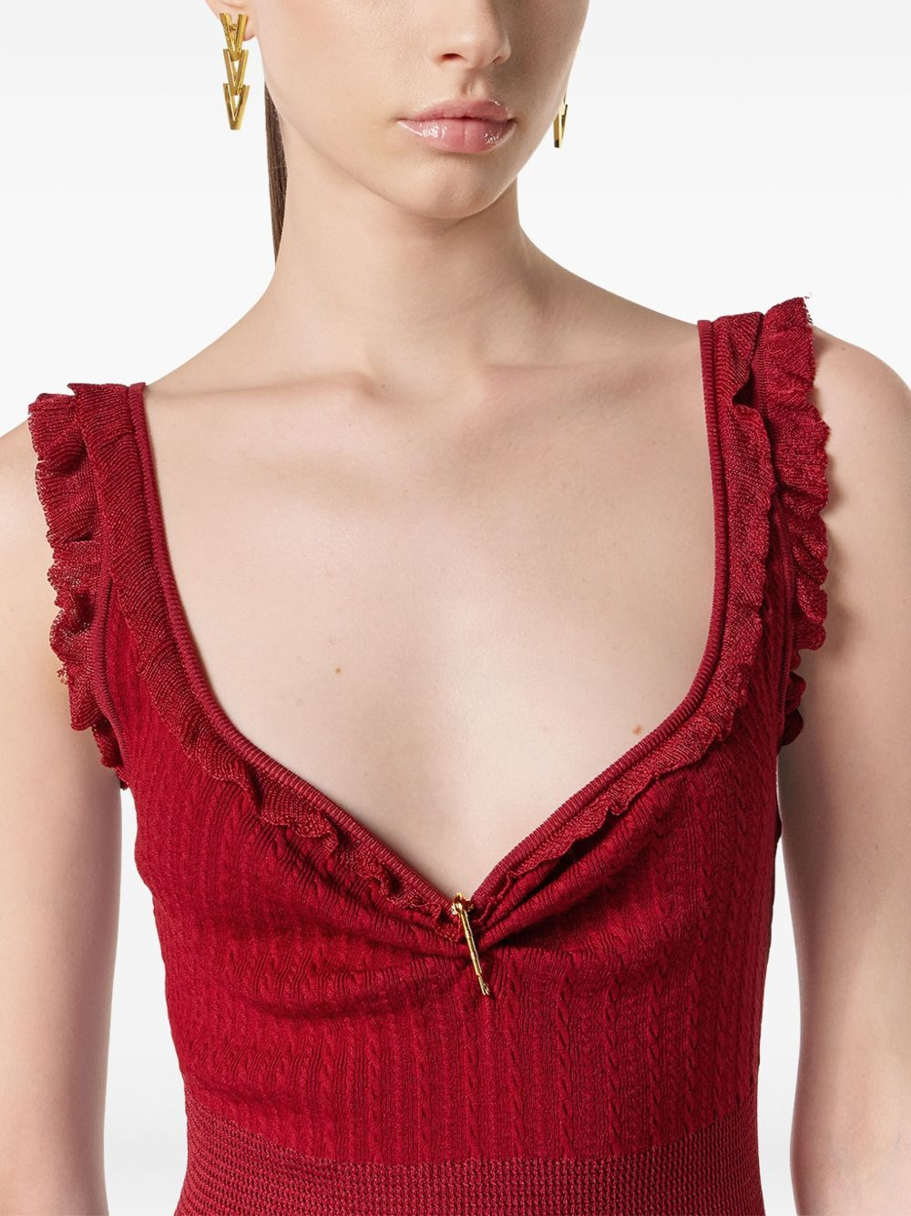 ruffled ribbed dress - 5