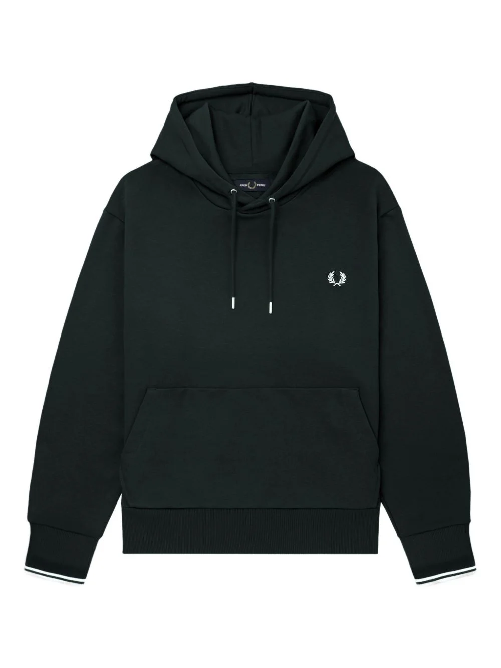 logo-detail cotton hoddie - 1