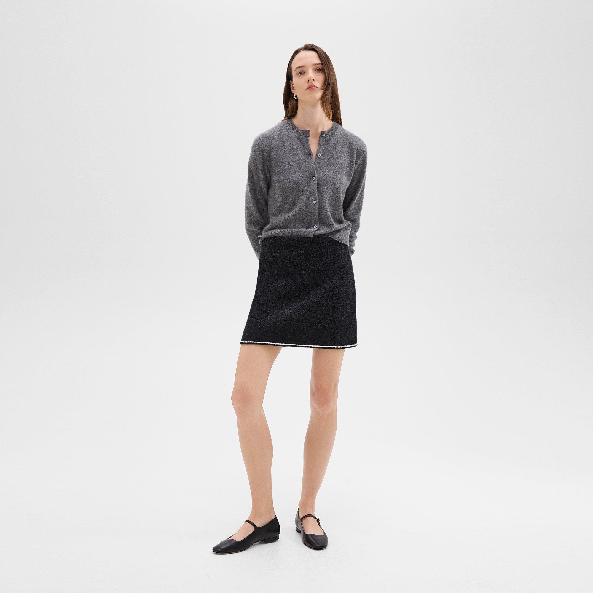 Mini Skirt in Felted Wool-Cashmere - 2