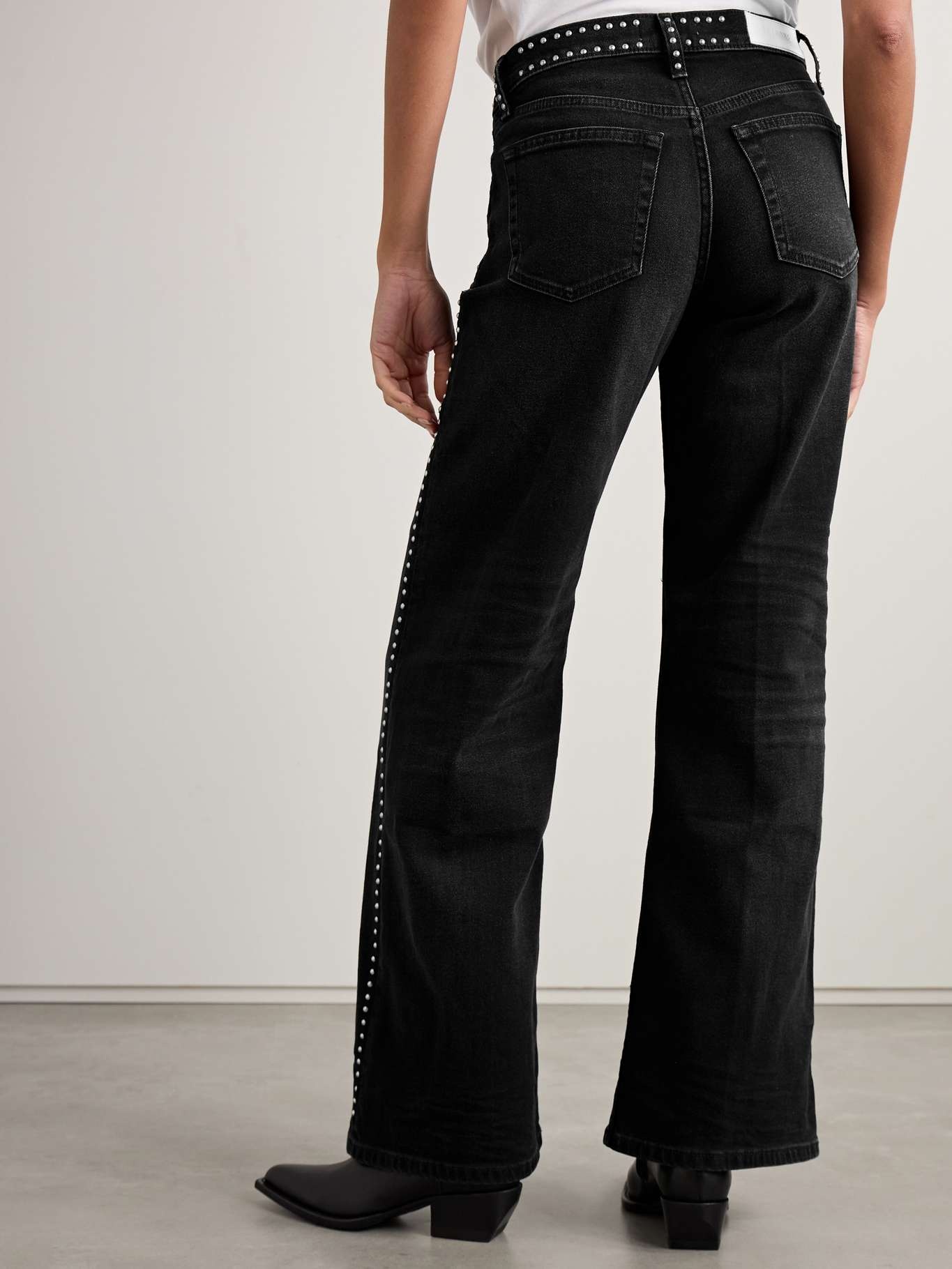 Studded high-rise flared jeans - 4