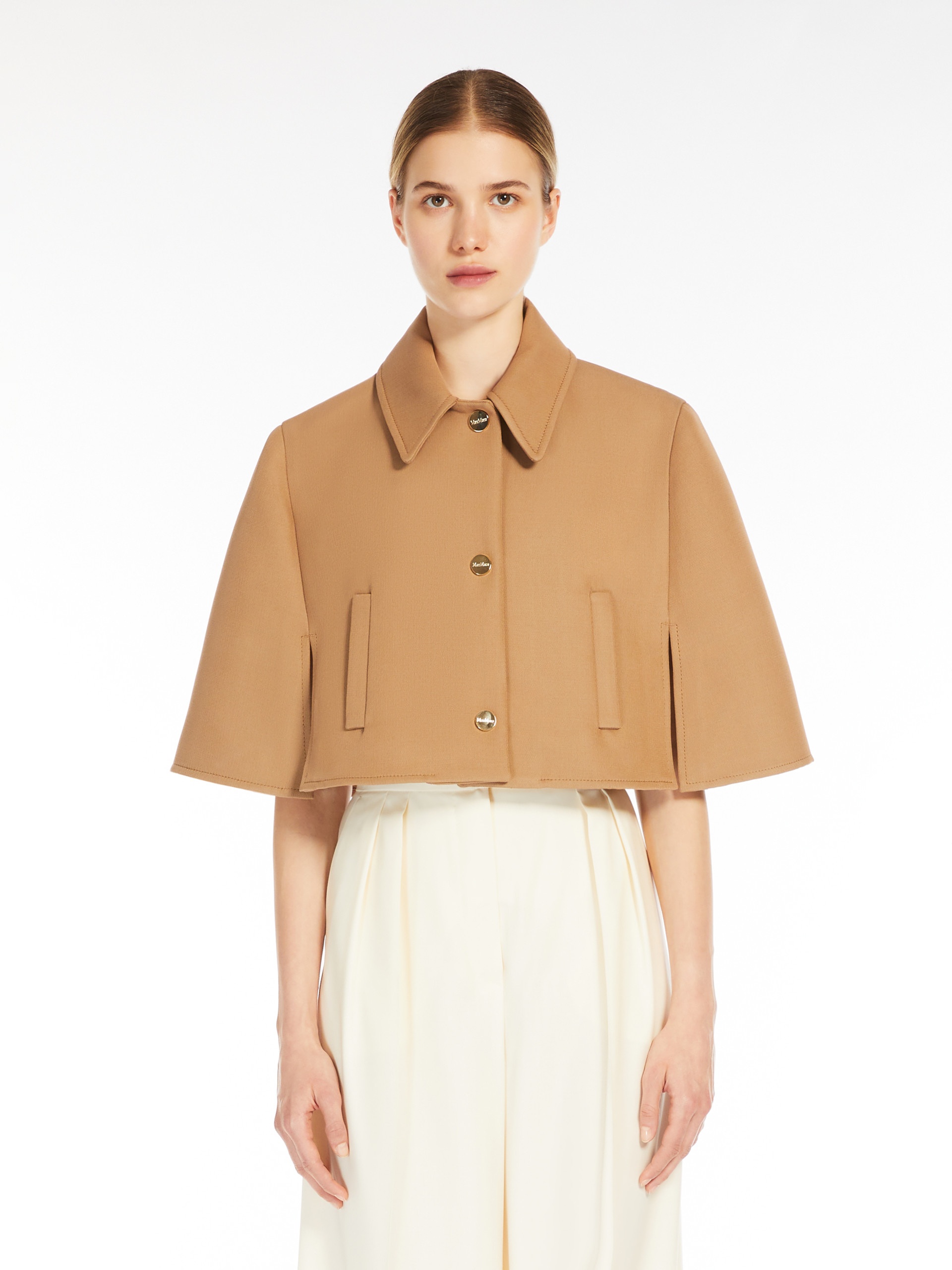 ESTROSO Wool and cotton cropped cape - 3