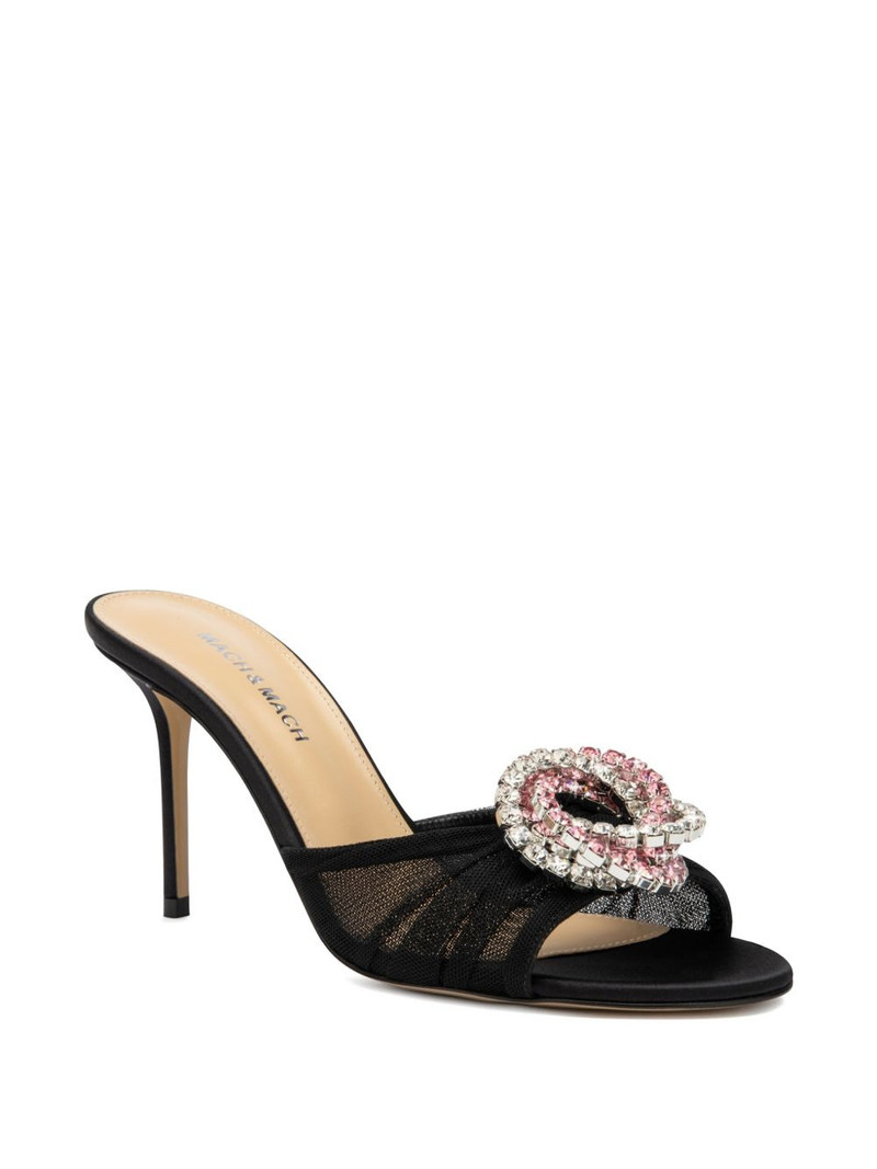 MACH & MACH crystal-embellished mesh mules outlook