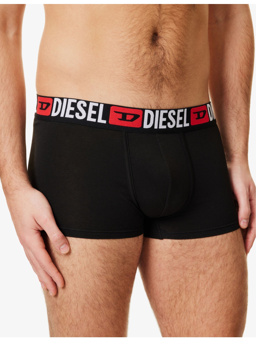 Branded-Waistband Pack of Three Stretch-Cotton Trunks - 4