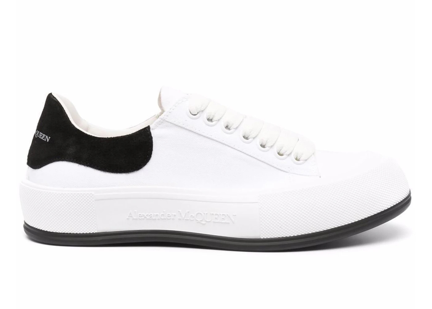 Alexander McQueen Deck Skate Plimsoll Lace-Up White Black - 1