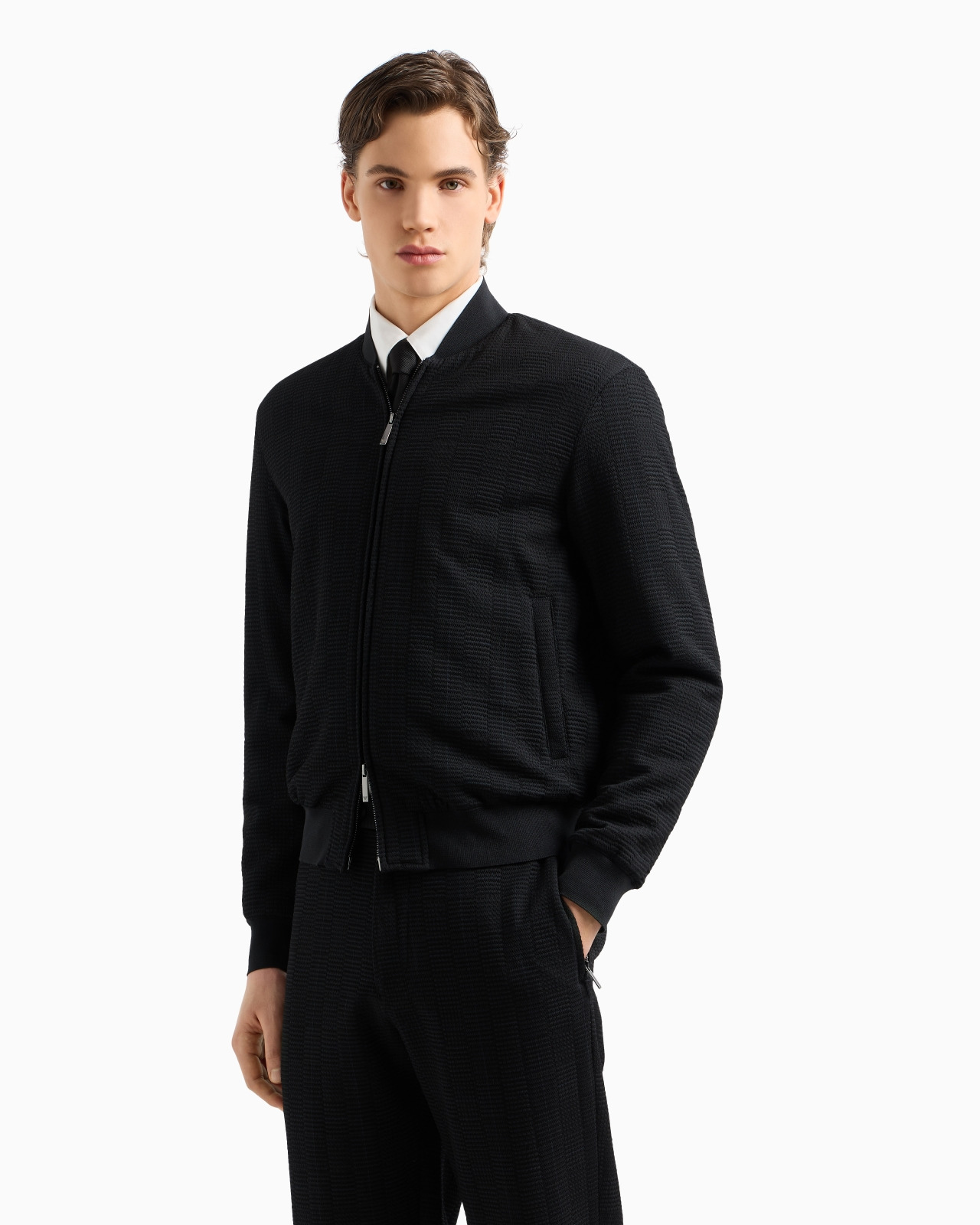 VIRGIN-WOOL BOMBER JACKET WITH 3D-EFFECT WEAVE - 4