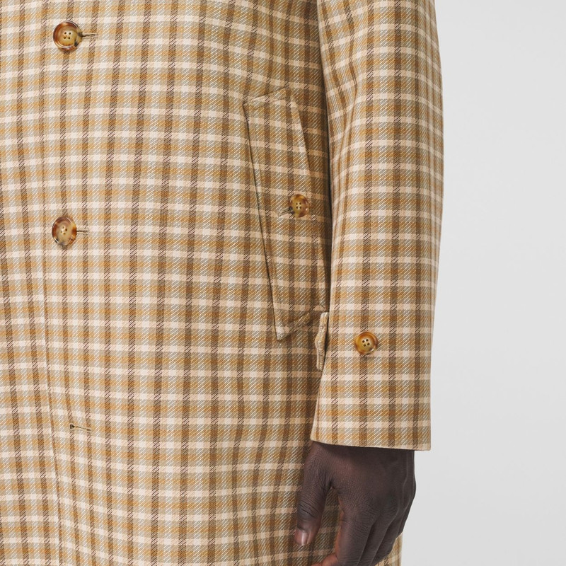 Varsity Graphic Check Bonded Cotton Car Coat 5