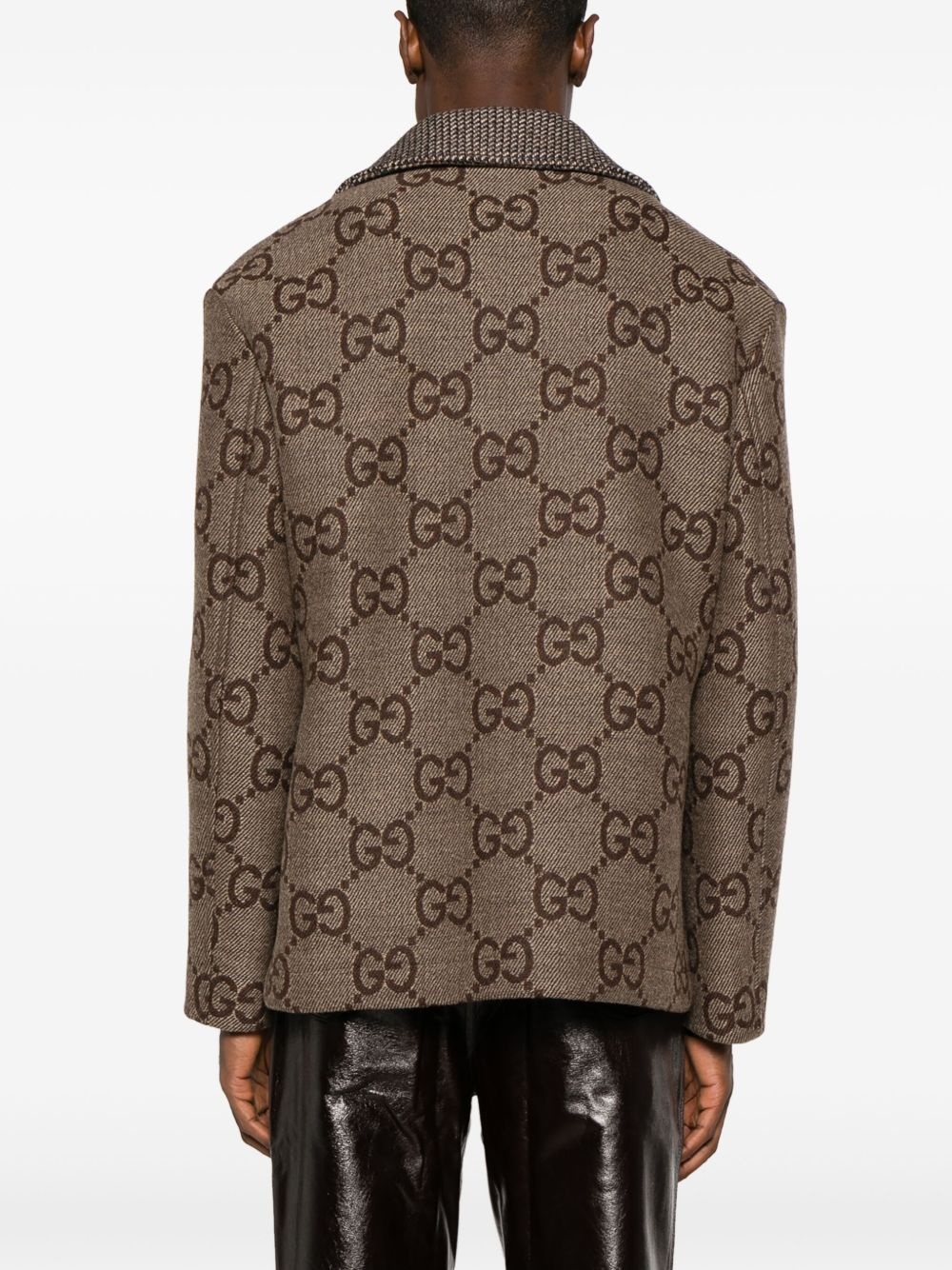 Maxi GG-jacquard wool jacket - 4