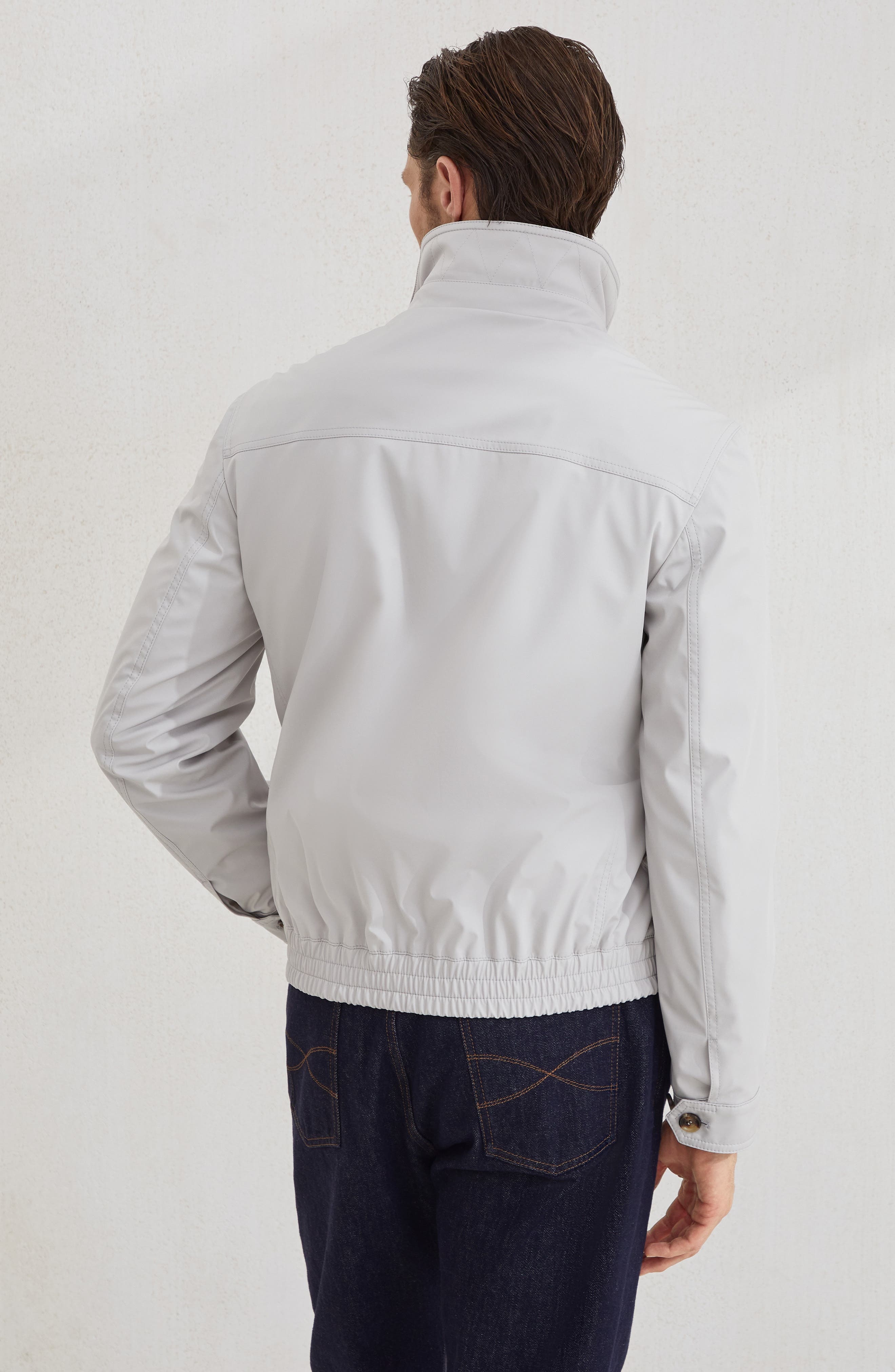 Brunello Cucinelli Nylon bomber jacket in Ivory at Nordstrom - 3