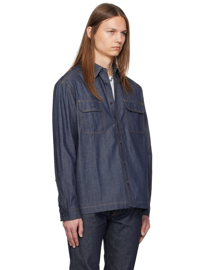 John Elliott Indigo Princeton Work Denim Shirt outlook