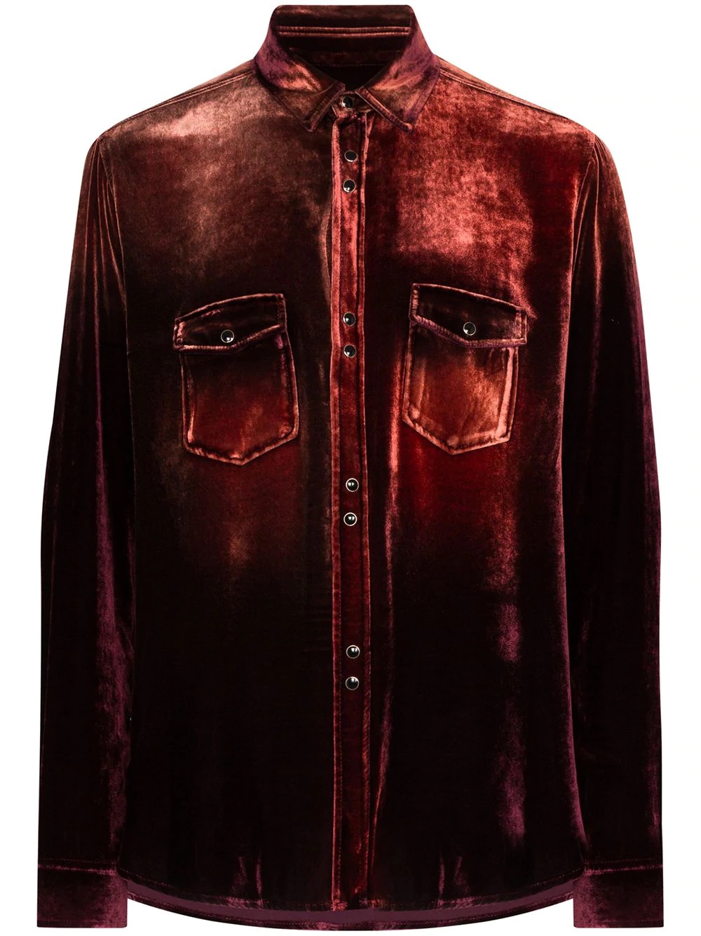 gradient-dyed velvet shirt - 1