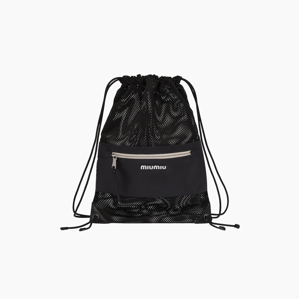 Mesh bag with leather details - 1