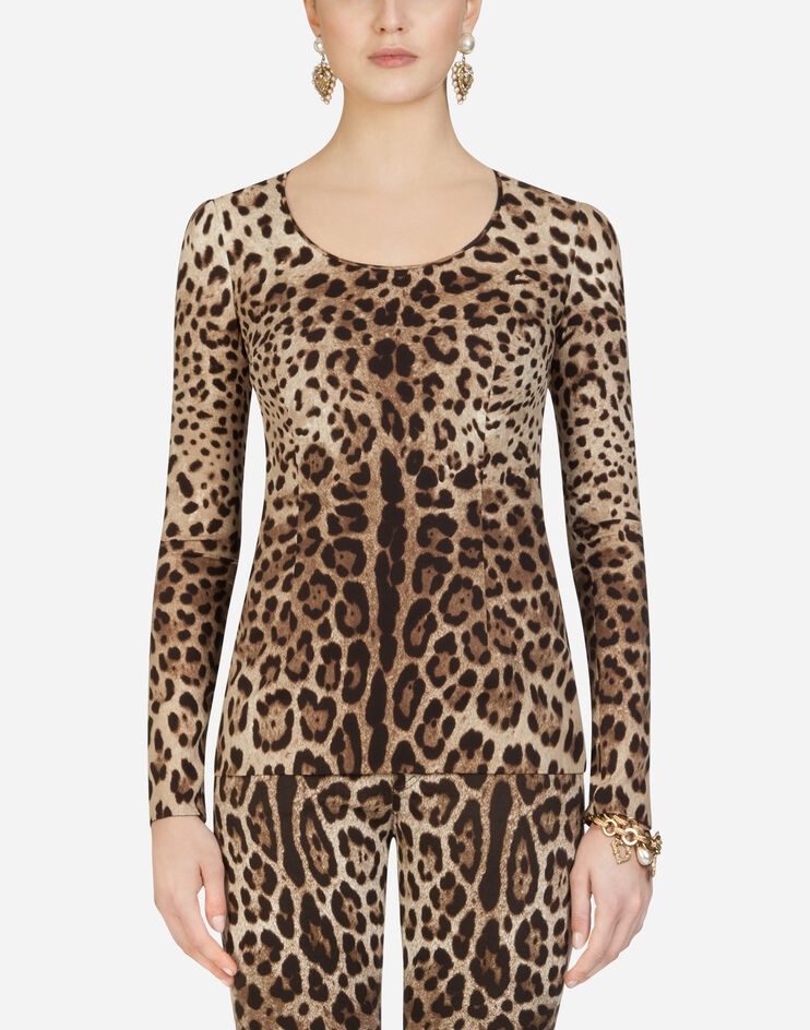 Leopard-print charmeuse top - 1