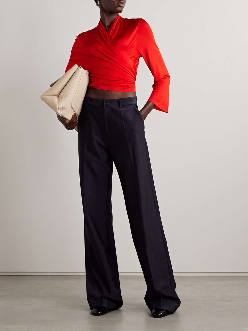 MARIE ADAM-LEENAERDT Satin-jersey wrap top outlook