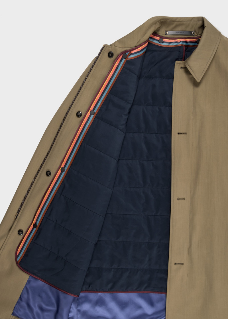 'Green Storm System' Wool Raincoat With Detachable Gilet 4