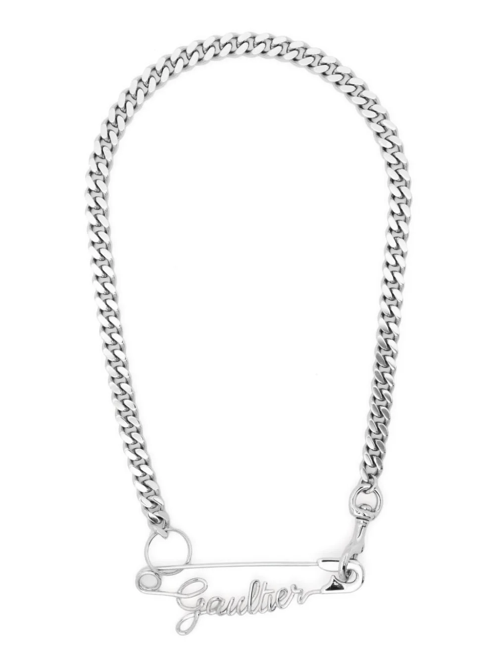 logo-plaque curb-chain necklace - 1