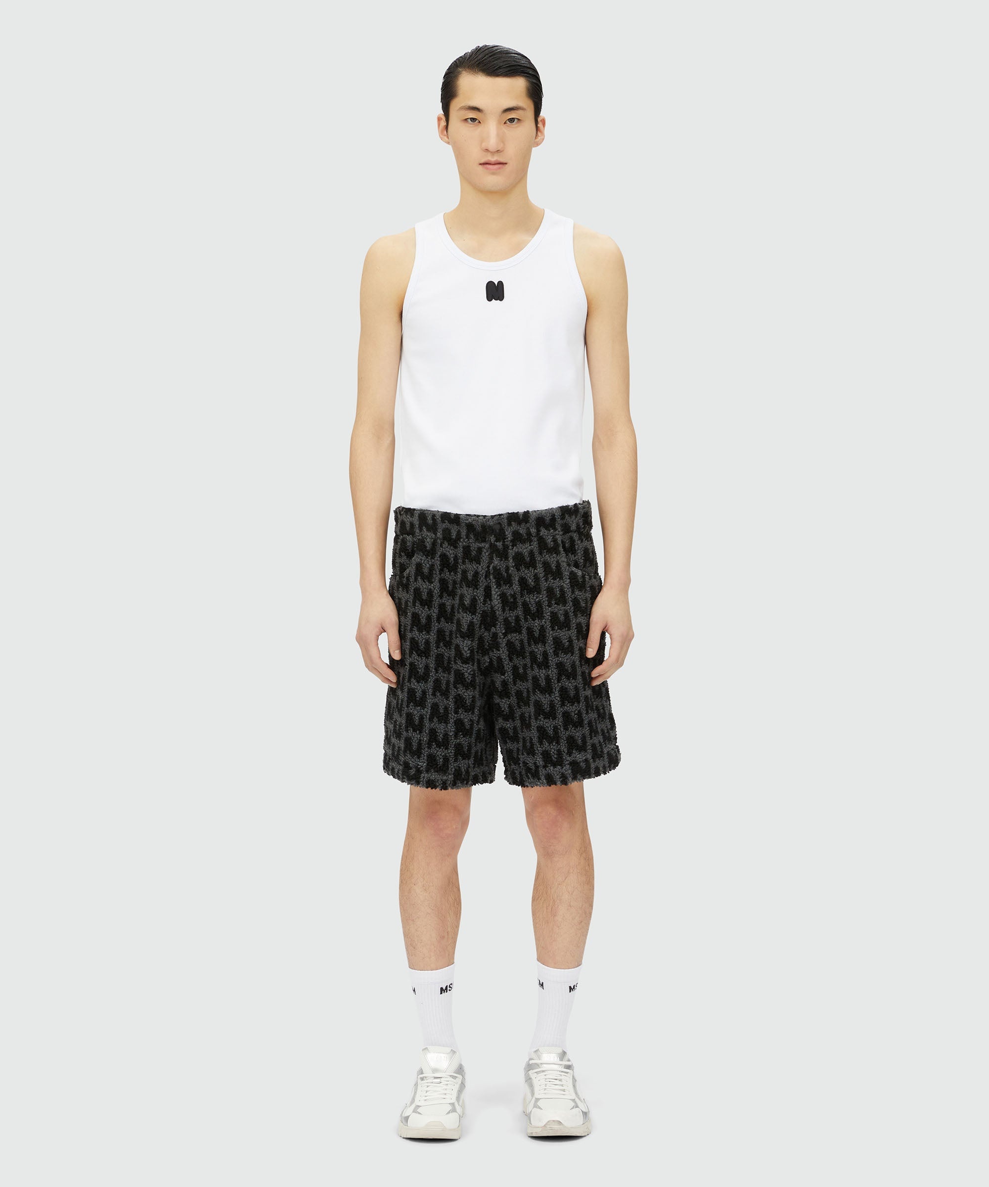 Faux-fur "TheMwave" jacquard shorts - 2