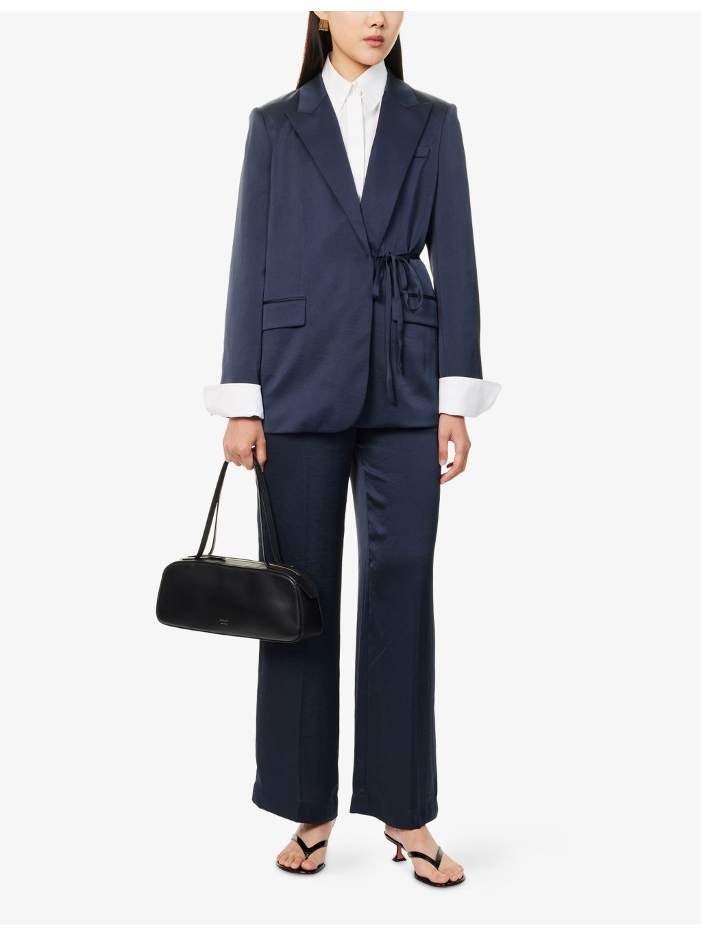 Satin Wide-Leg Woven Trousers - 2
