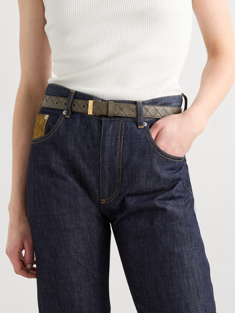 Bottega Veneta Intrecciato Leather Belt outlook