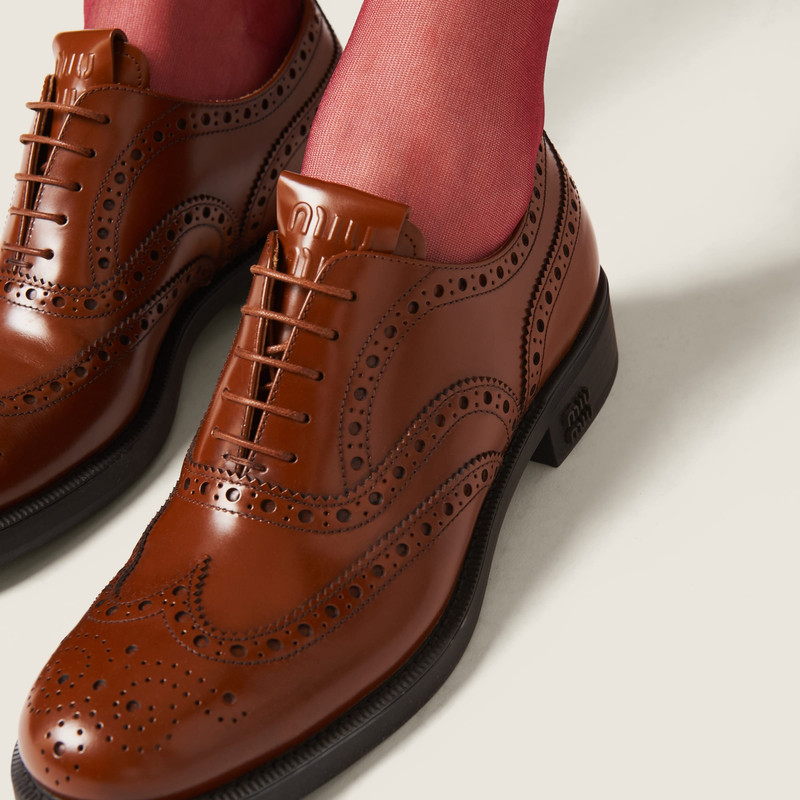 Church's X Miu Miu Brushed Leather Oxford Brogue Shoes 6