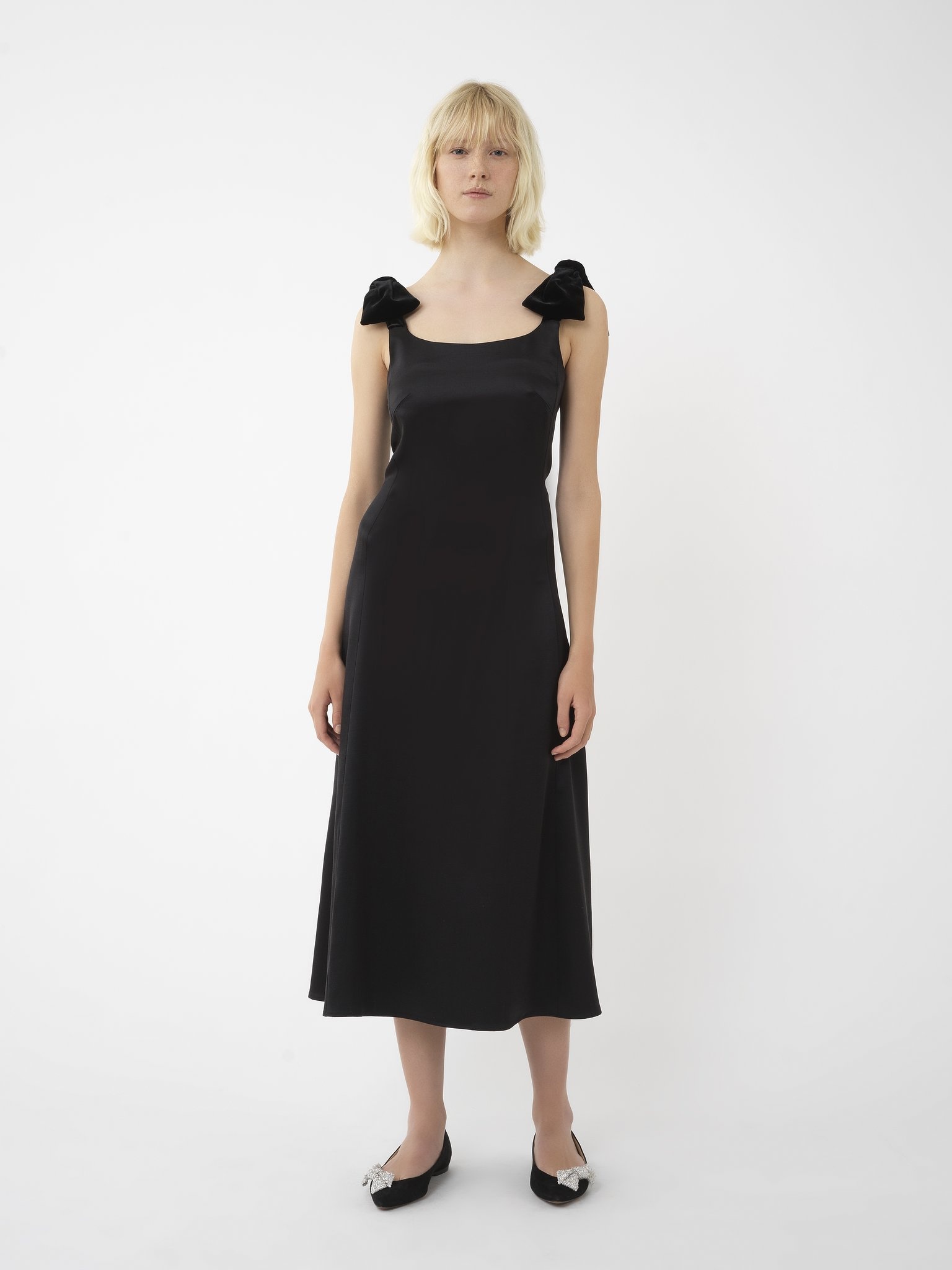 BOW-STRAP MIDI DRESS - 4