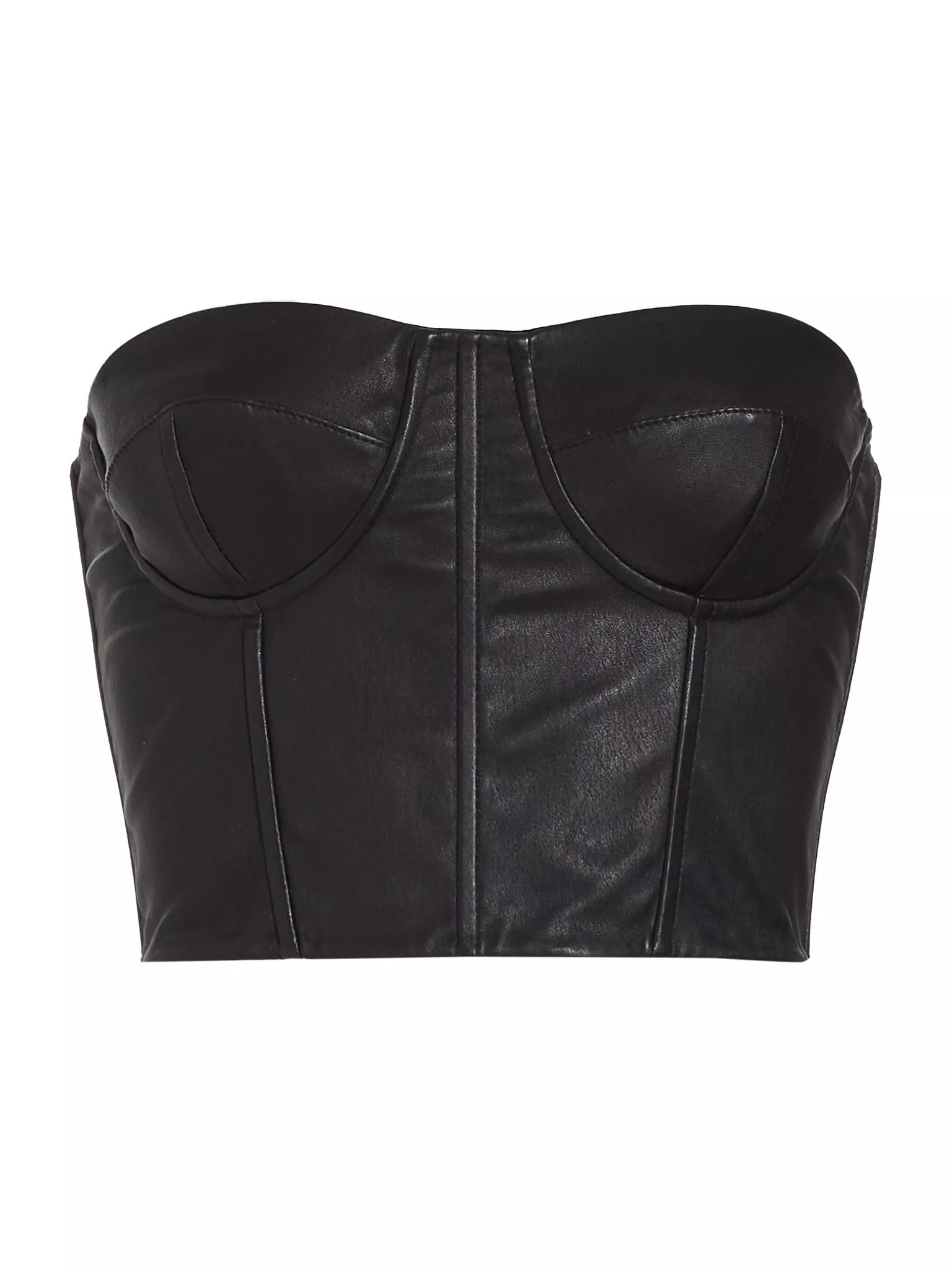 BLACK LEATHER CORSET - 5
