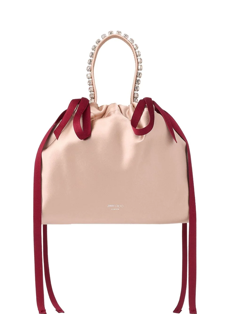 crystal-detail drawstring bucket bag - 1