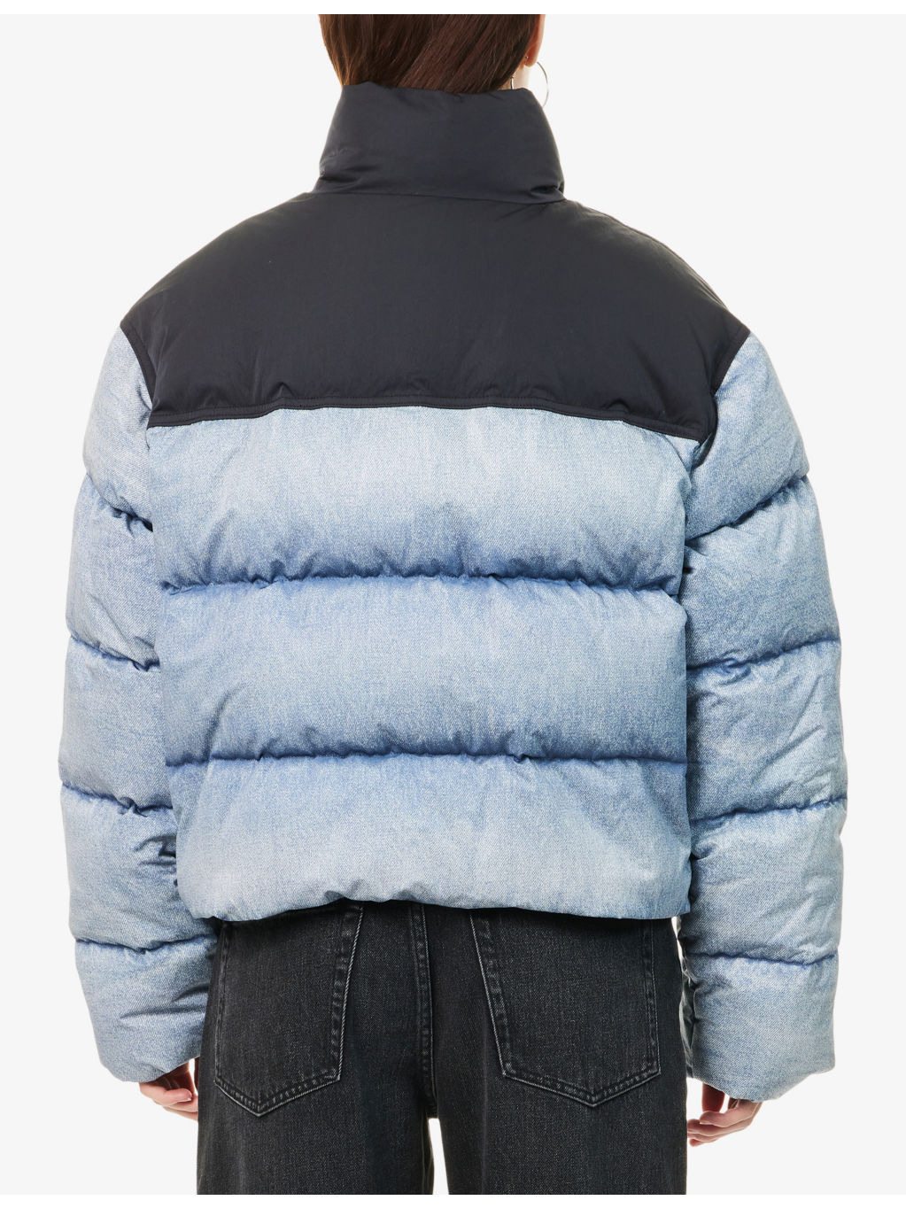 Trompe-L'oeil Denim Shell-Down Jacket - 4