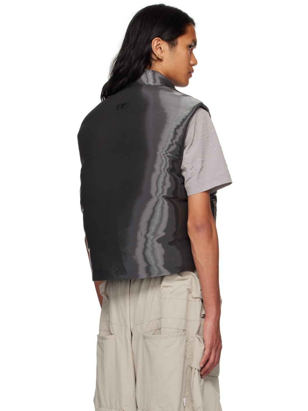 Gray Liquid Metal Down Vest - 3