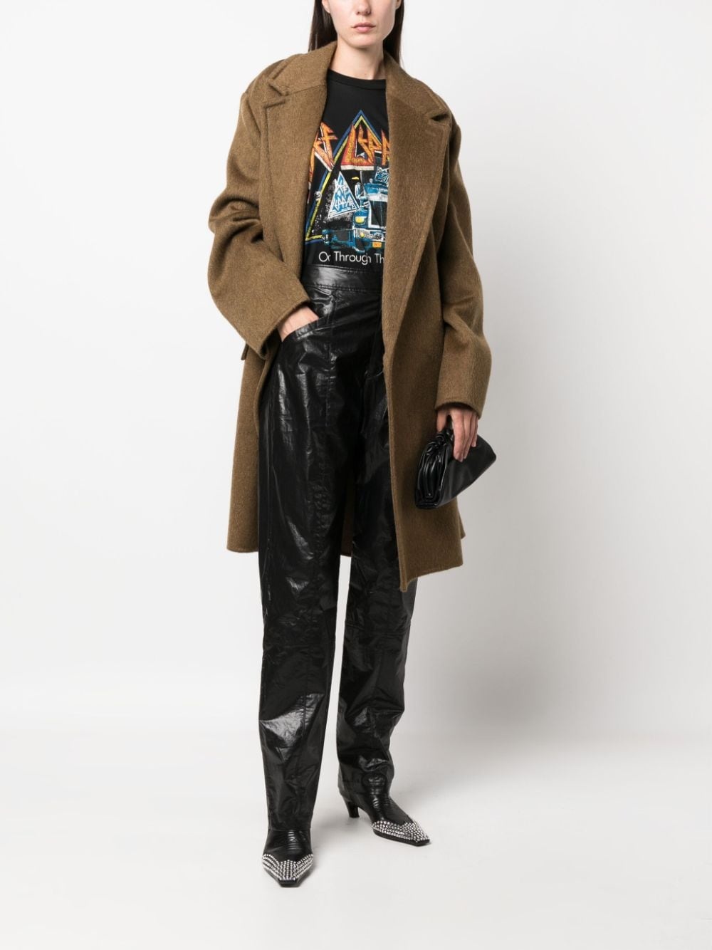 metallic-effect straight-leg trousers - 2