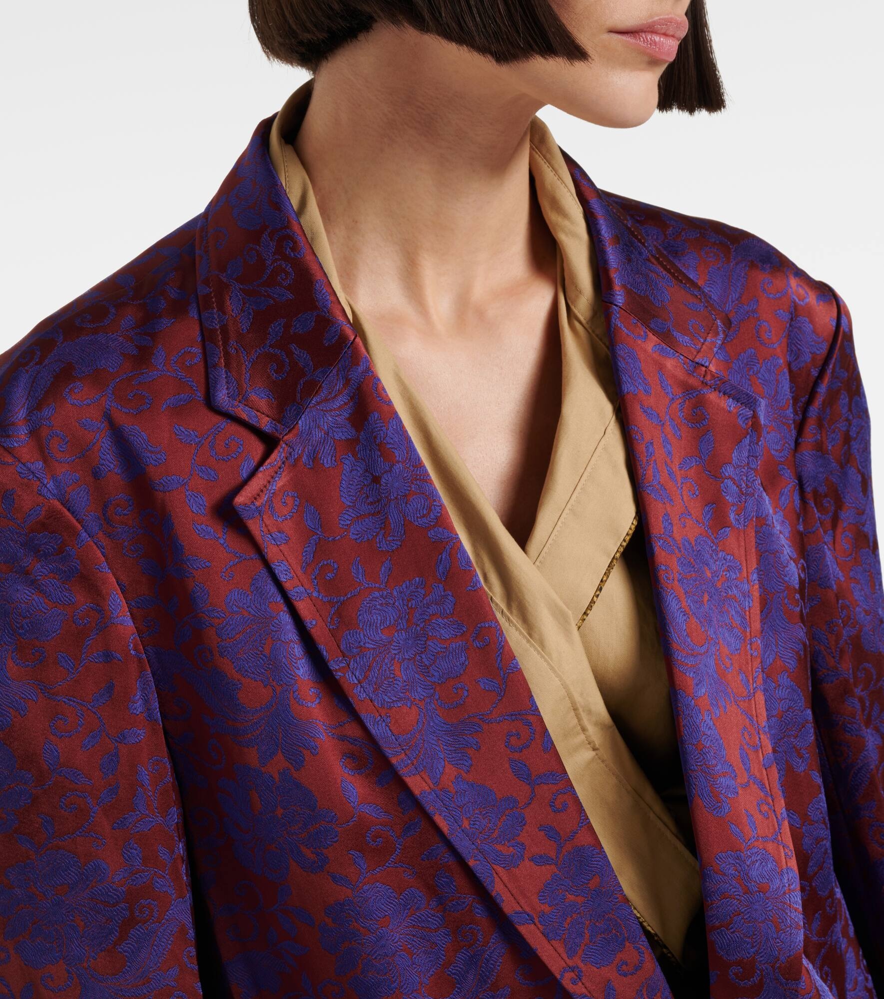 Floral jacquard blazer - 4