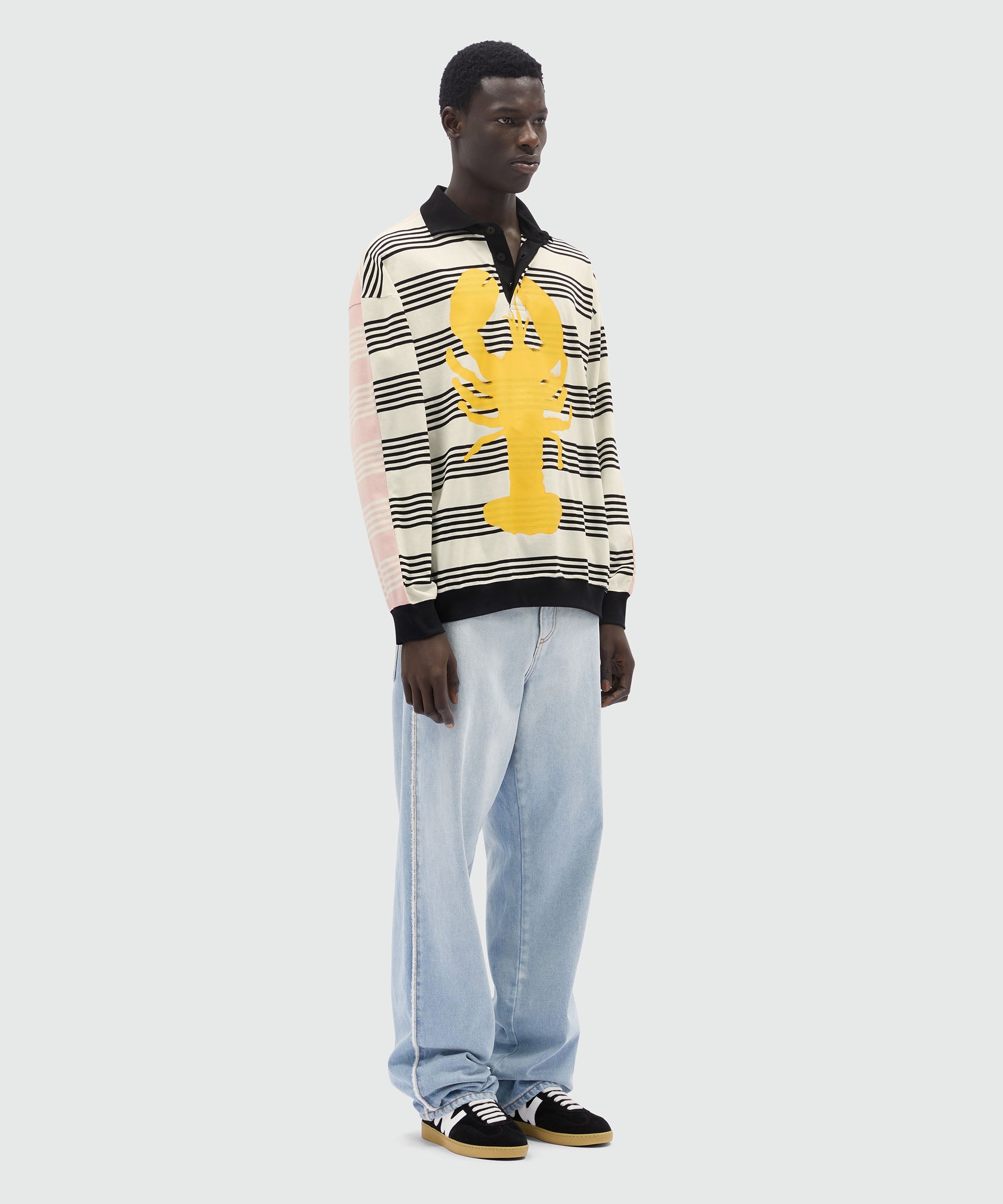 Striped and printed jersey polo shirt - 4