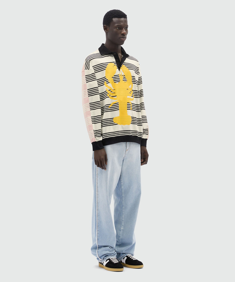 Striped and printed jersey polo shirt 4