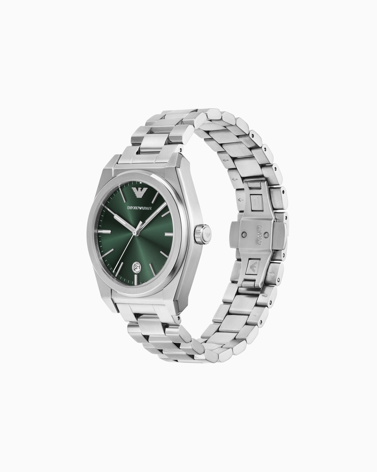 THREE-HAND DATE STAINLESS STEEL WATCH - 2