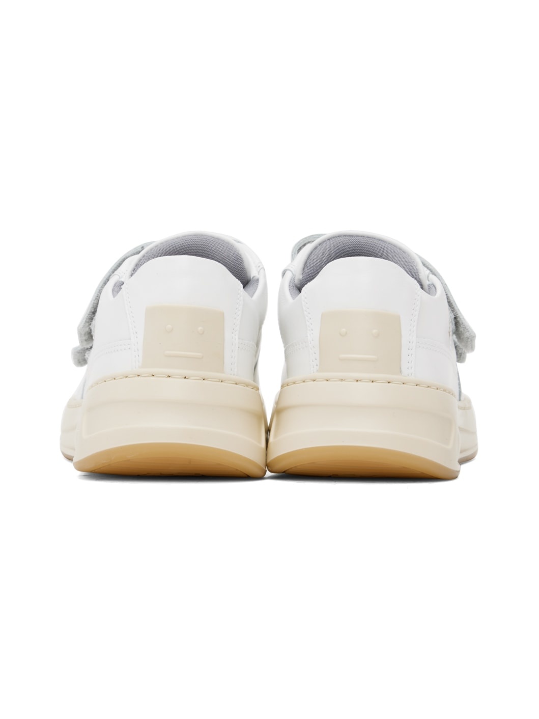 White Velcro Strap Sneakers - 2