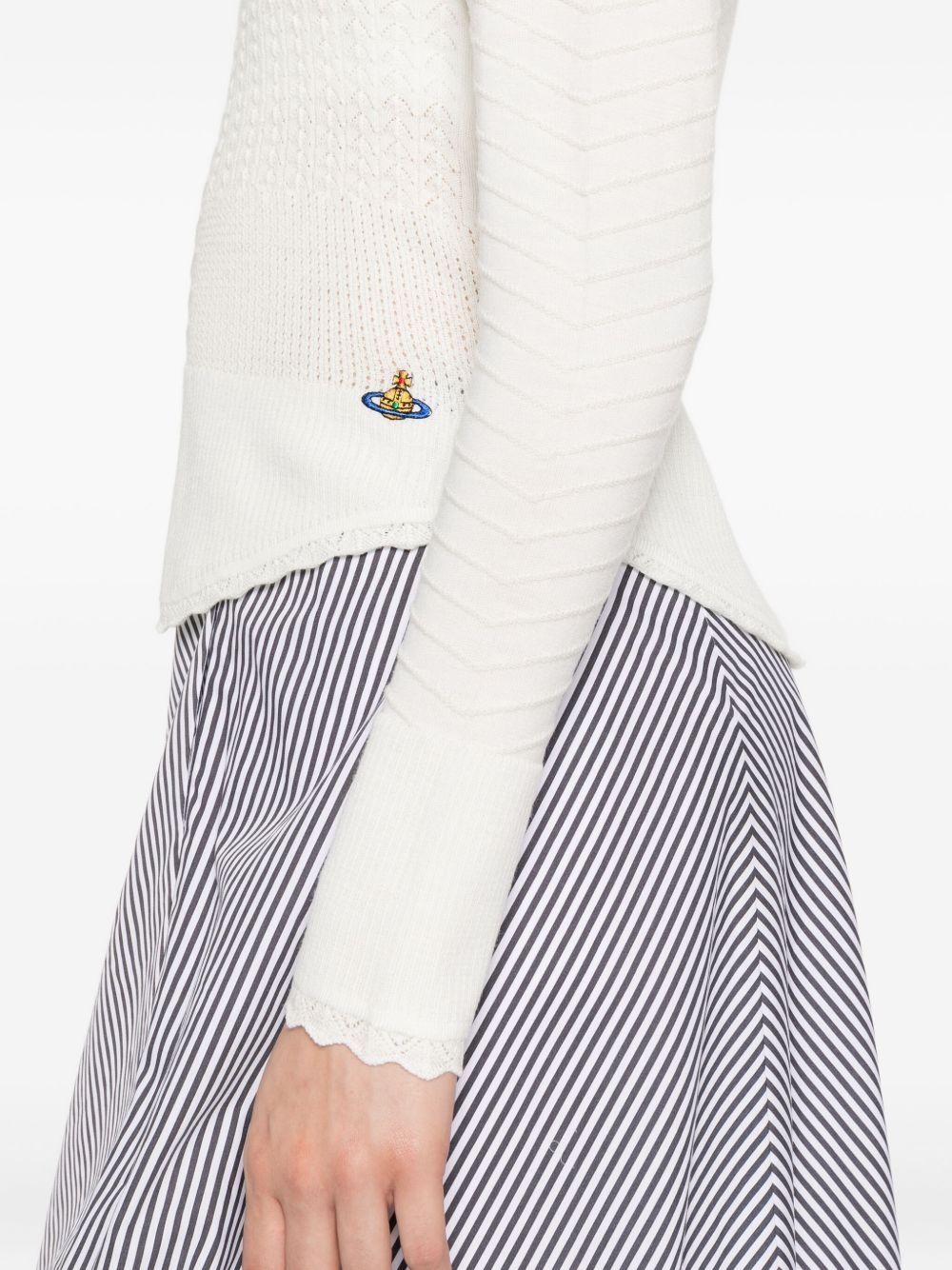 cut-out knitted top - 5