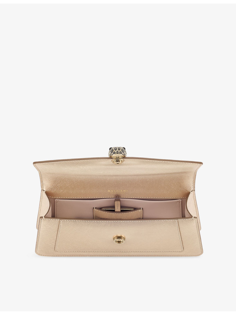 Serpenti Forever Metallic-Leather Clutch 5