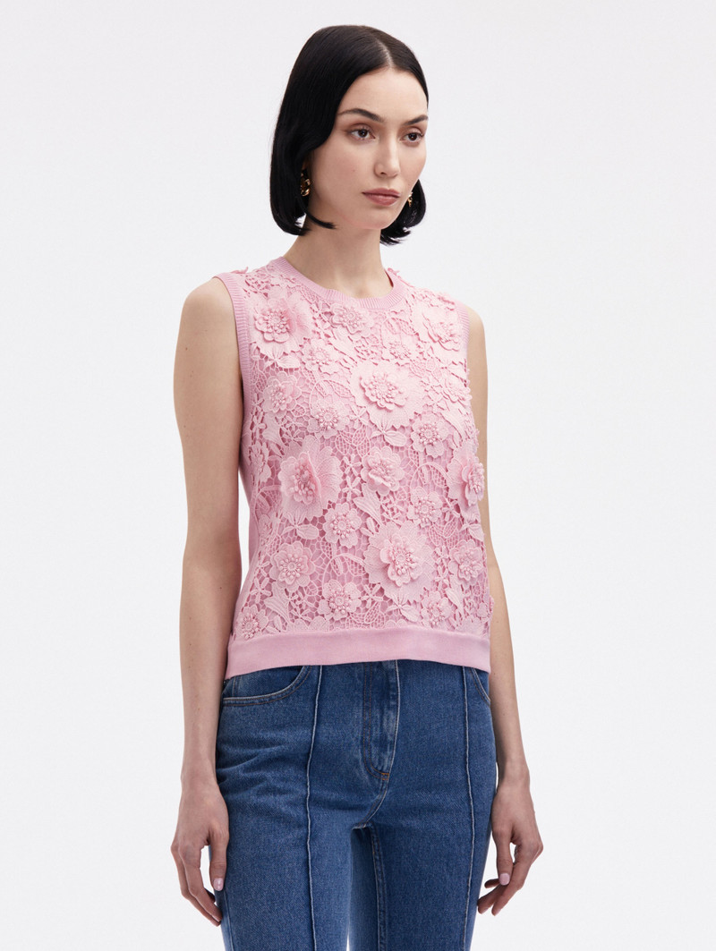 FLORAL GUIPURE INSET TANK 4