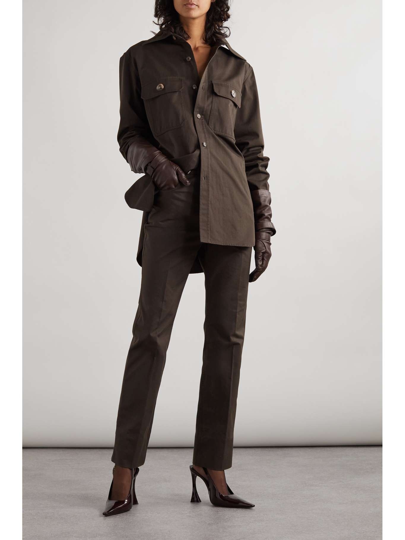 Cotton-twill straight-leg pants - 2