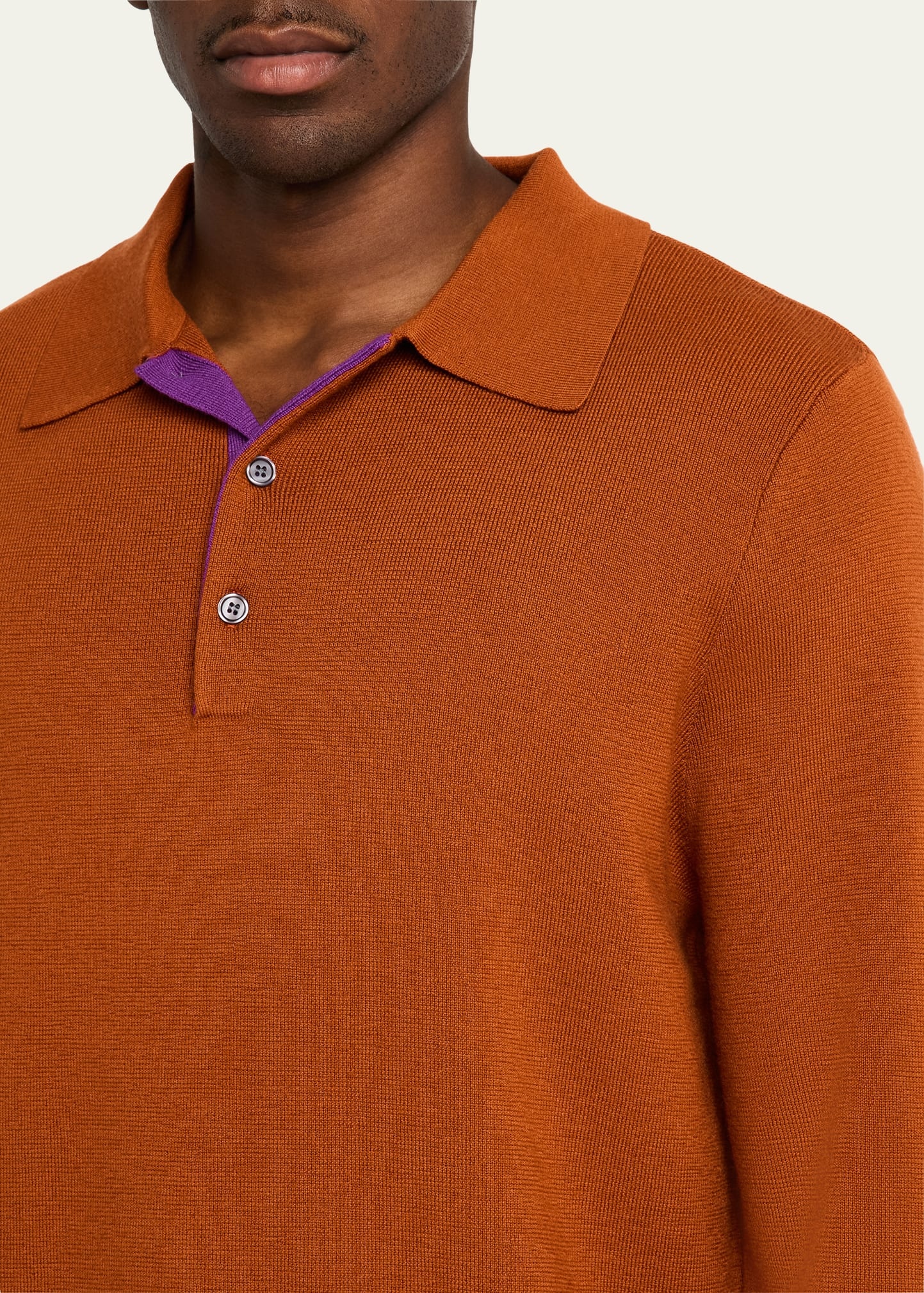 Men's Vertical Block Stripe Polo Sweater - 5