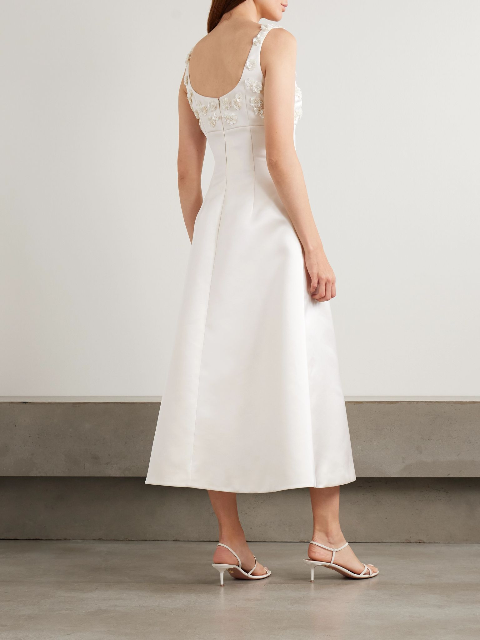 Abella embellished mikado midi dress Ivory - 3
