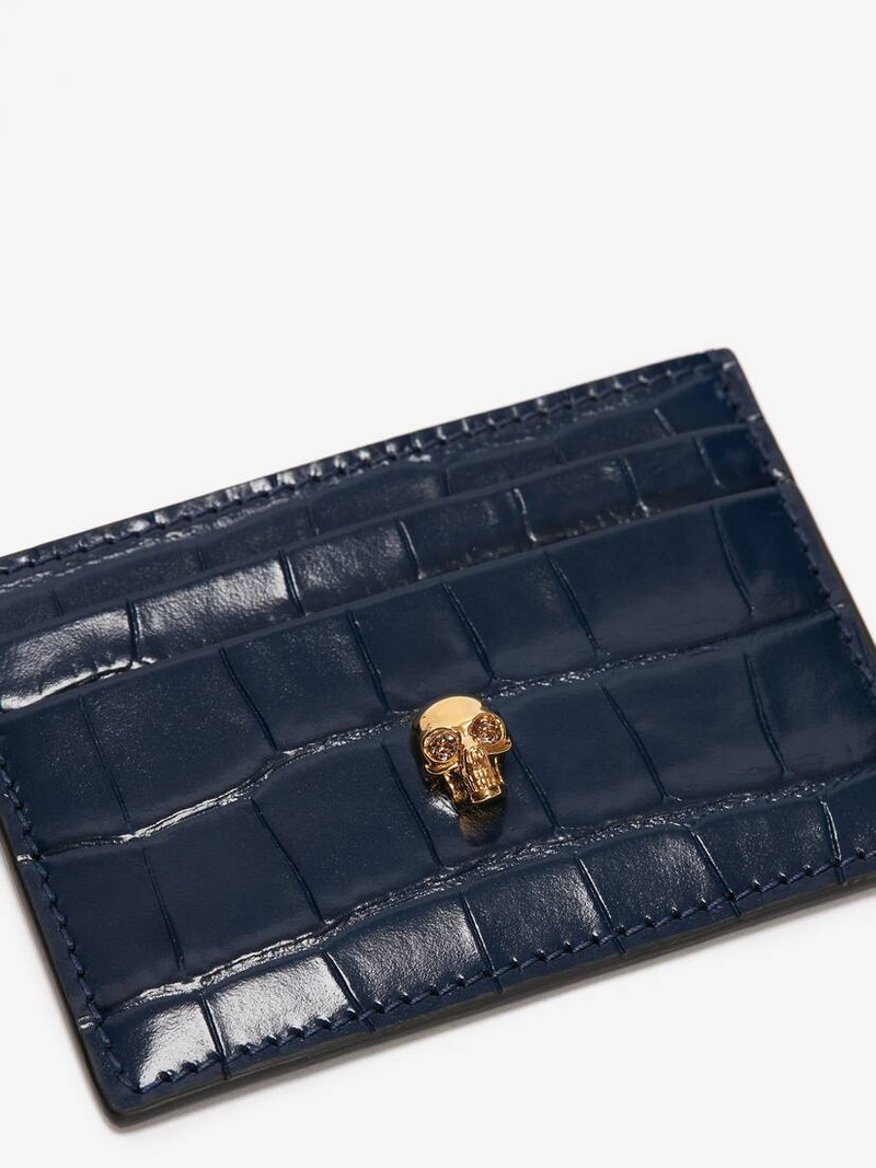 Alexander McQueen Women's Skull Card Holder in Navy outlook