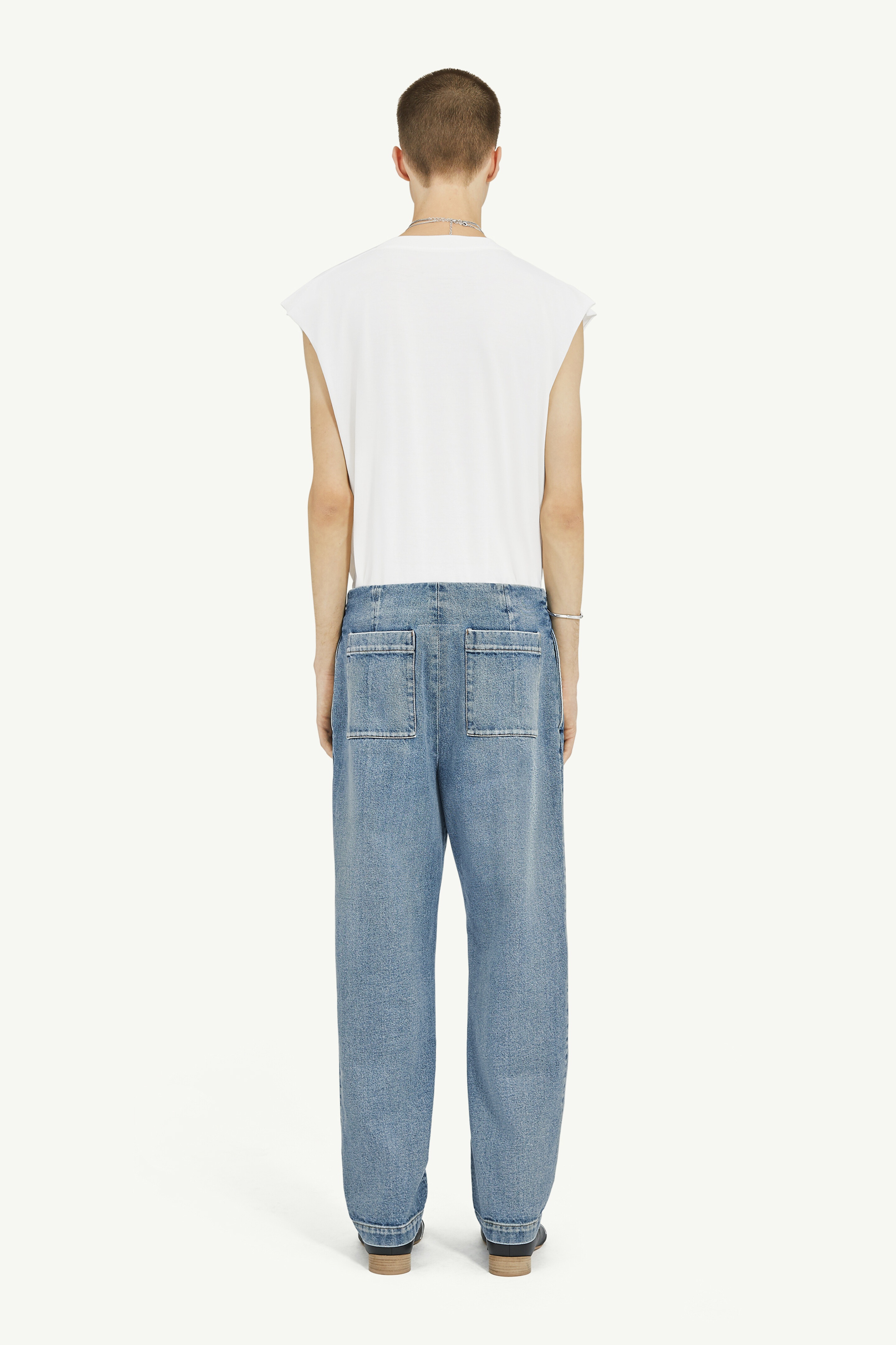 Straight Leg Denim Trousers - 4