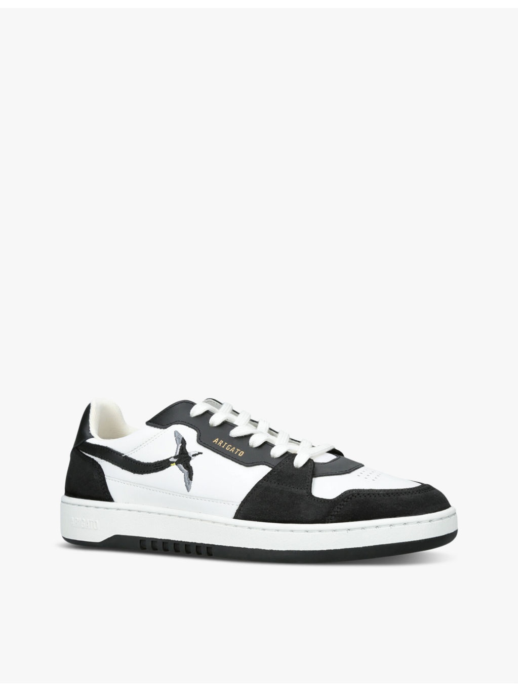 Dice Lo bird-motif leather and suede low-top trainers - 3